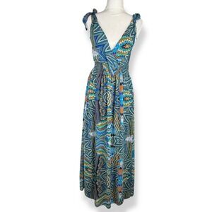 Colorful Maxi Dress Womens Size Small Boho‎ Resort Festival Artsy Indie Flowy